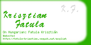 krisztian fatula business card
